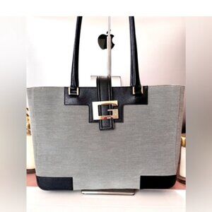 GUCCI Shoulder Tote Laptop Bag Canvas Leather